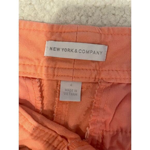 *3/$15 New York & Company Women's Chino Shorts Size 4 Peach Pink Casual Summer - Picture 9 of 11